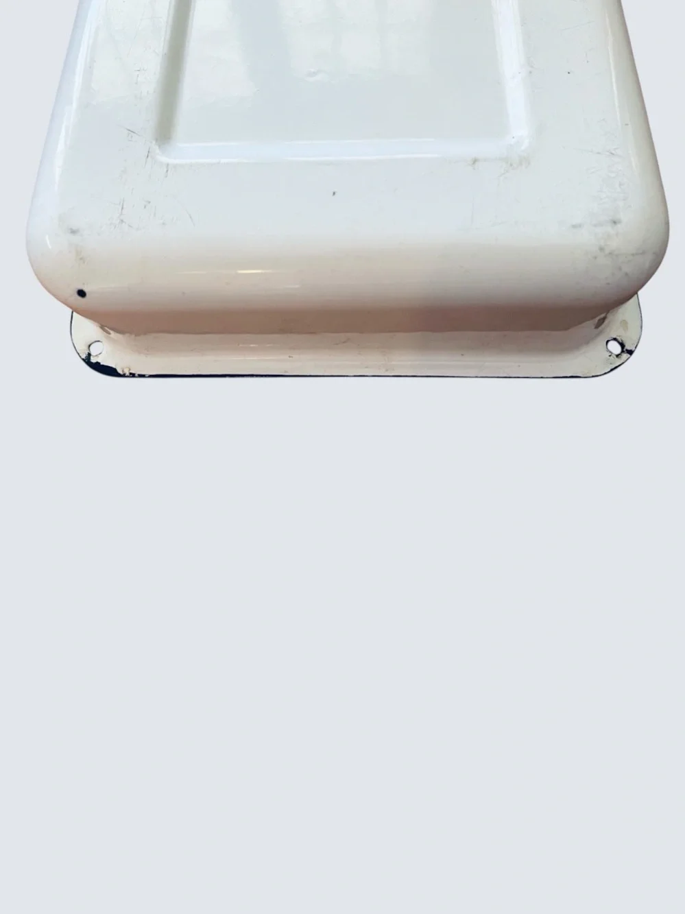 Vintage White Enamel Rectangular Bakeware Roasting Pan